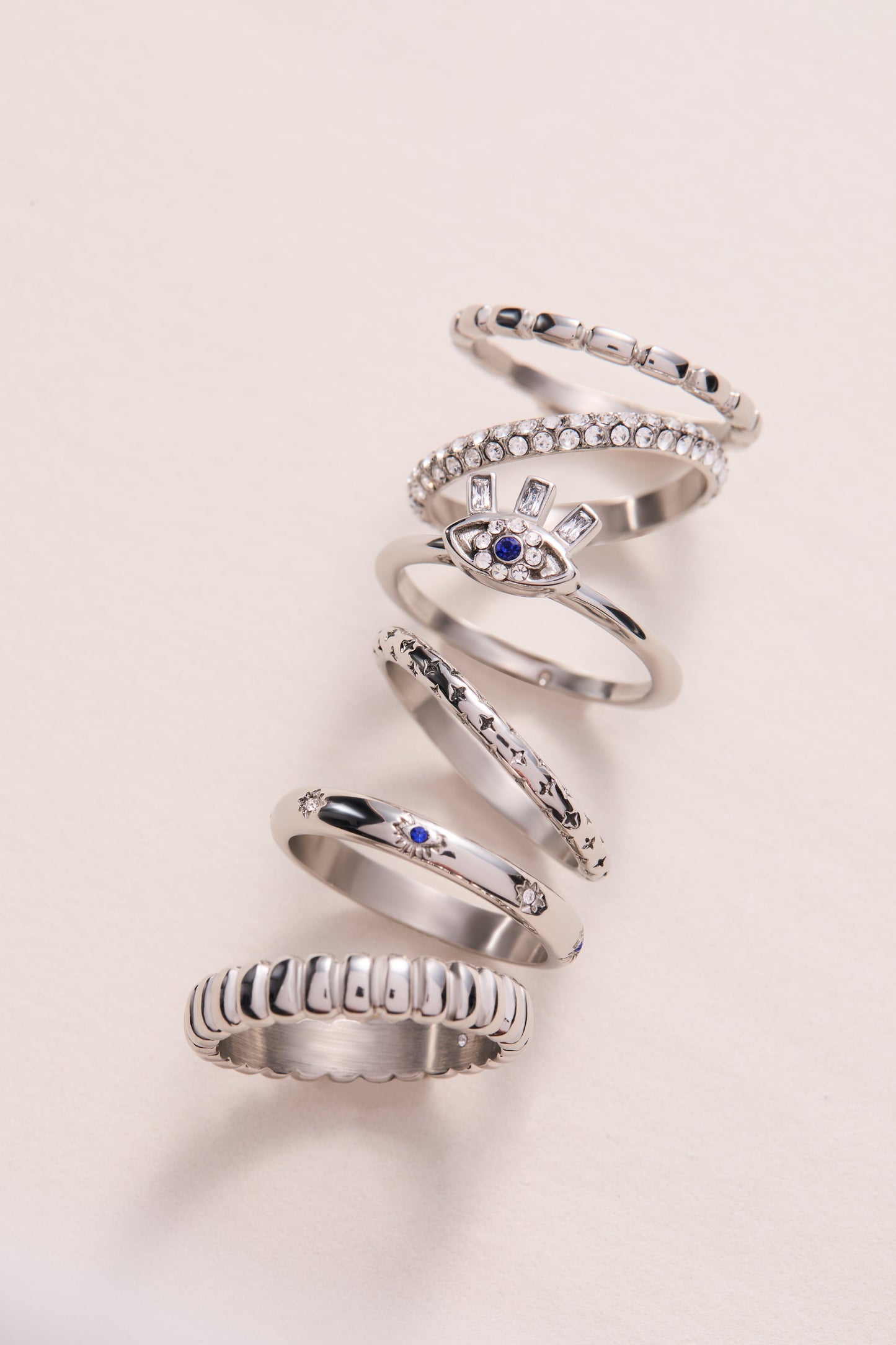 Ribbed Stacking Ring Set of 3
