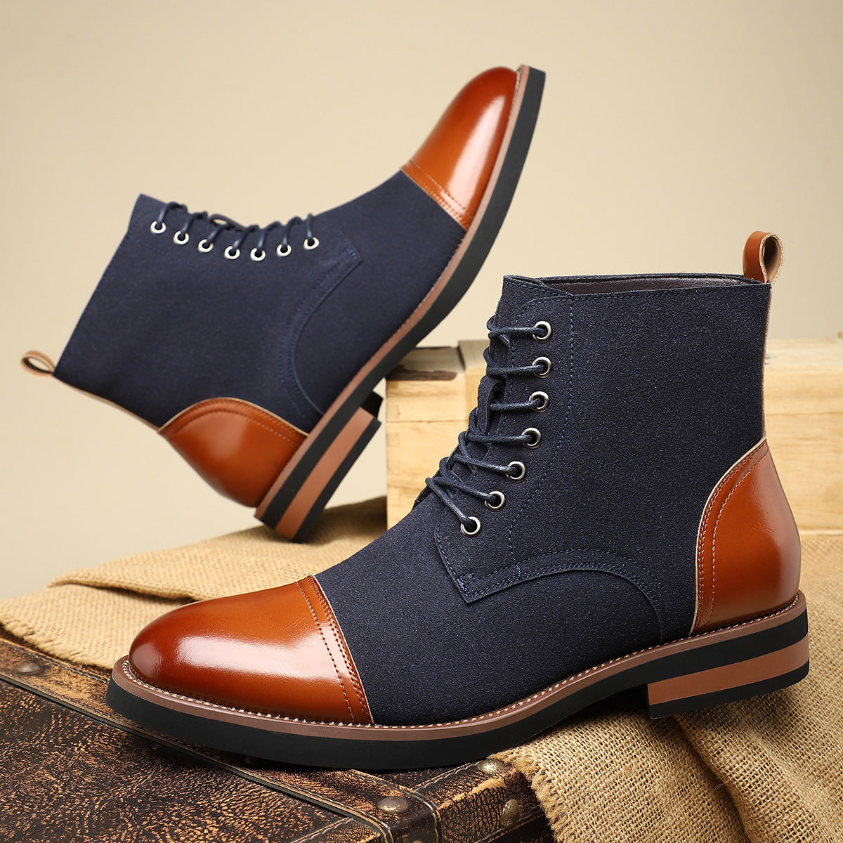 Men’s Casual Leather Martin Boots – Lace-Up Autumn Ankle Boots for Everyday Style