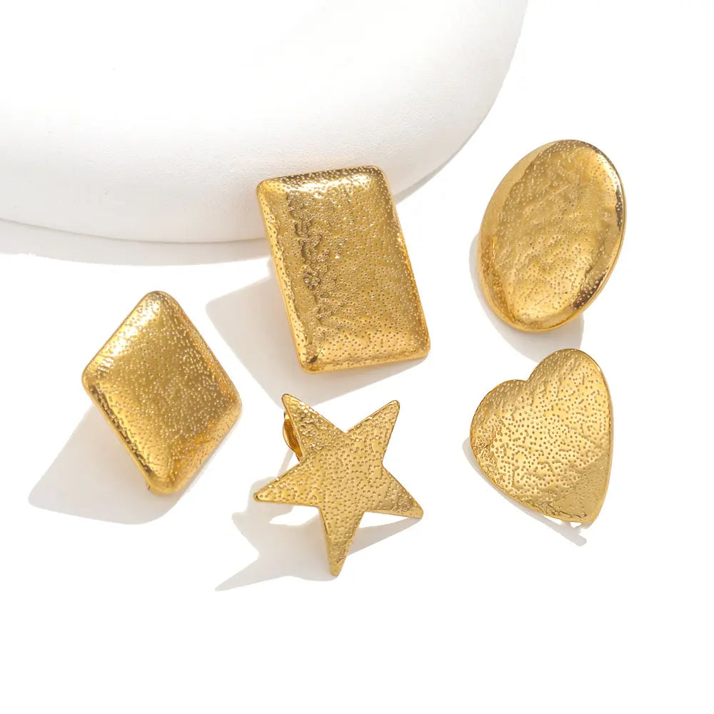 10pcs PVD Gold Plated Stainless Steel Earrings Stud Connectors For Jewelry Making DIY Earring Hooks Posts Jewelry Materials Bulk