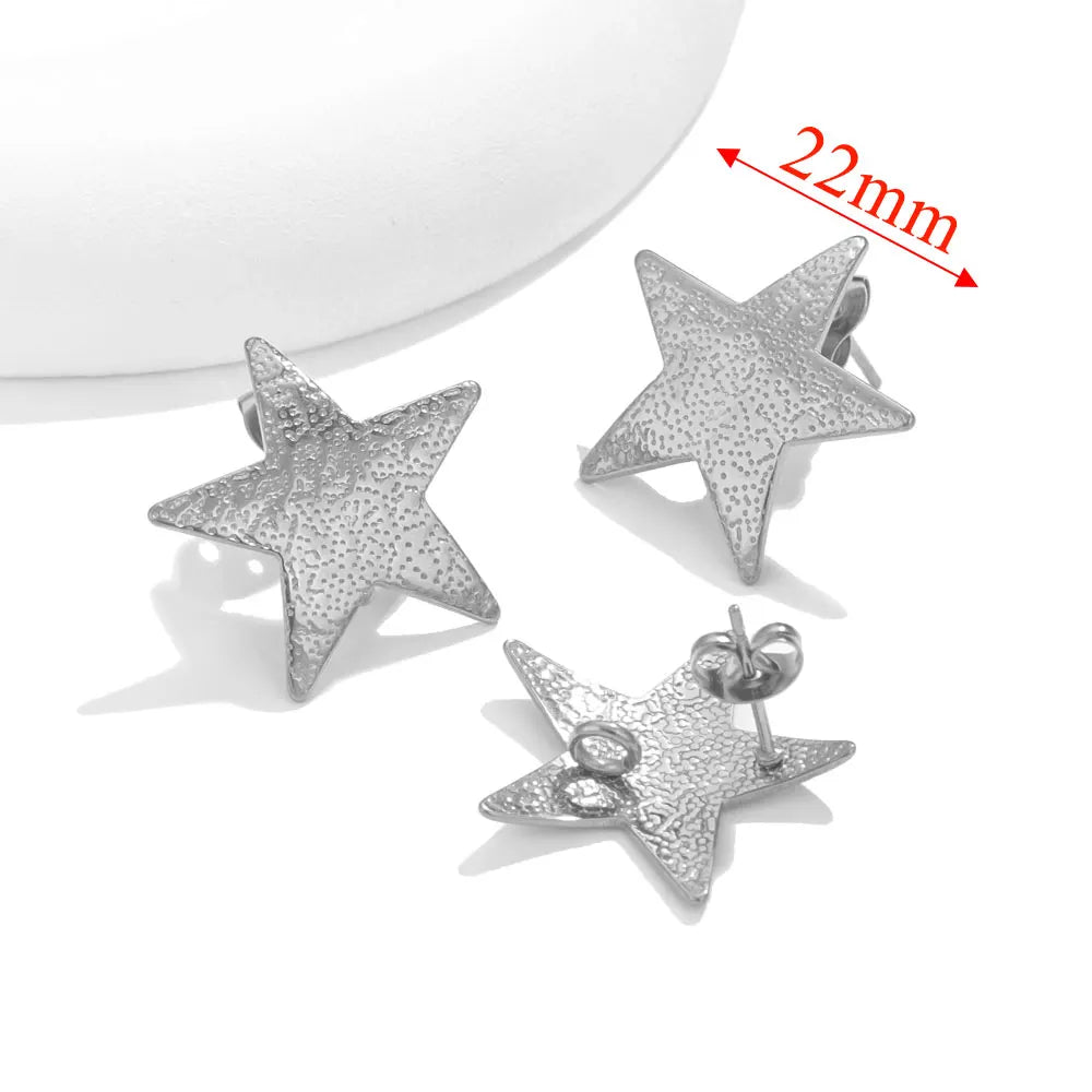 10pcs PVD Gold Plated Stainless Steel Earrings Stud Connectors For Jewelry Making DIY Earring Hooks Posts Jewelry Materials Bulk