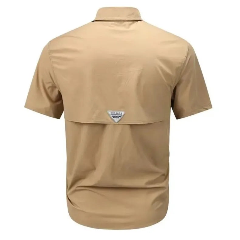 Summer Men Short Sleeve Shirt Men Breathable Tactical Work Shirt Tops Outdoor Casual Quick Dry Multi-pocket Camping Cargo Shirts