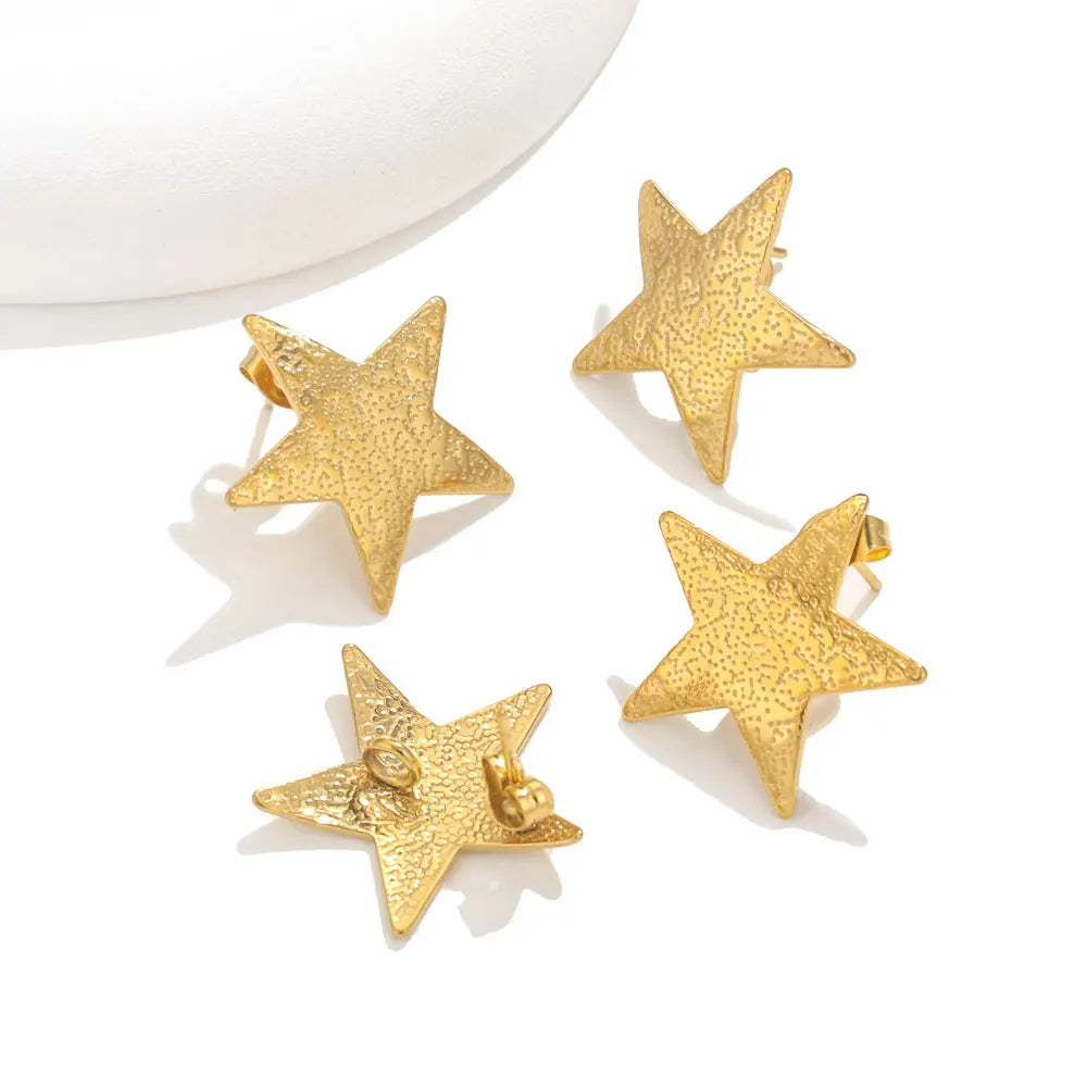 10pcs PVD Gold Plated Stainless Steel Earrings Stud Connectors For Jewelry Making DIY Earring Hooks Posts Jewelry Materials Bulk