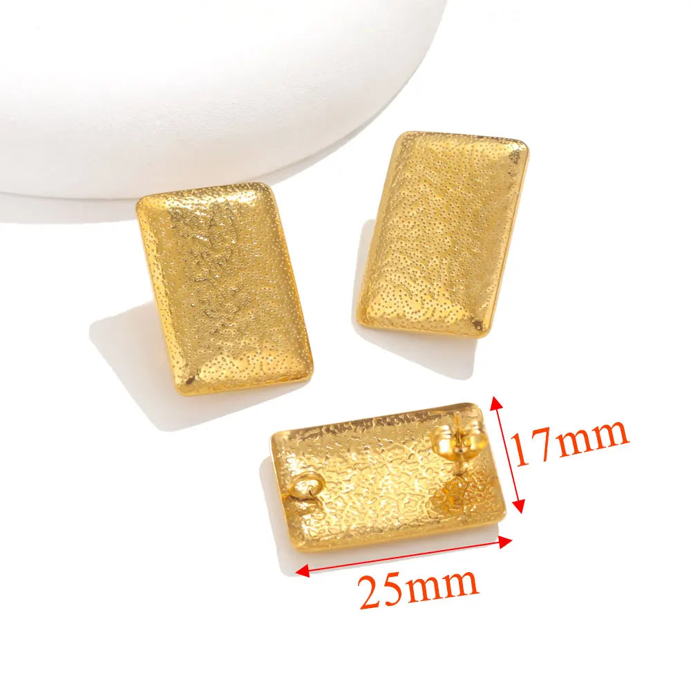 10pcs PVD Gold Plated Stainless Steel Earrings Stud Connectors For Jewelry Making DIY Earring Hooks Posts Jewelry Materials Bulk