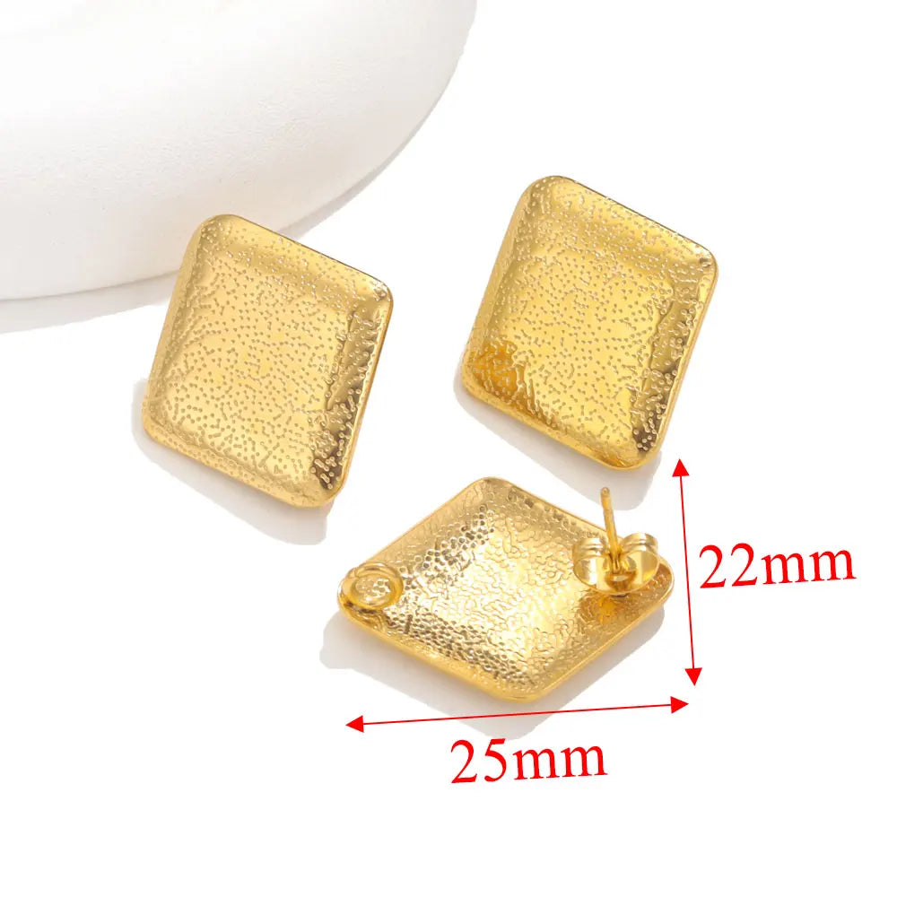 10pcs PVD Gold Plated Stainless Steel Earrings Stud Connectors For Jewelry Making DIY Earring Hooks Posts Jewelry Materials Bulk