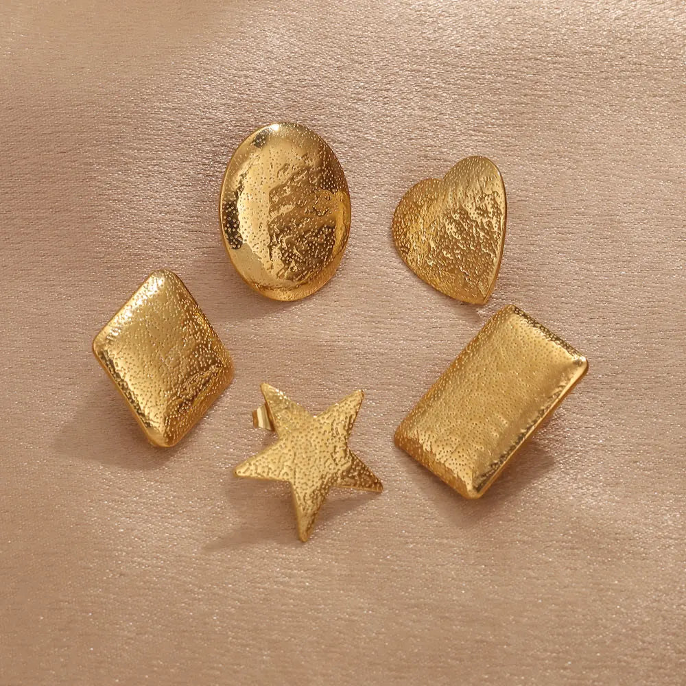 10pcs PVD Gold Plated Stainless Steel Earrings Stud Connectors For Jewelry Making DIY Earring Hooks Posts Jewelry Materials Bulk