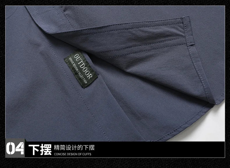 Summer Men Short Sleeve Shirt Men Breathable Tactical Work Shirt Tops Outdoor Casual Quick Dry Multi-pocket Camping Cargo Shirts