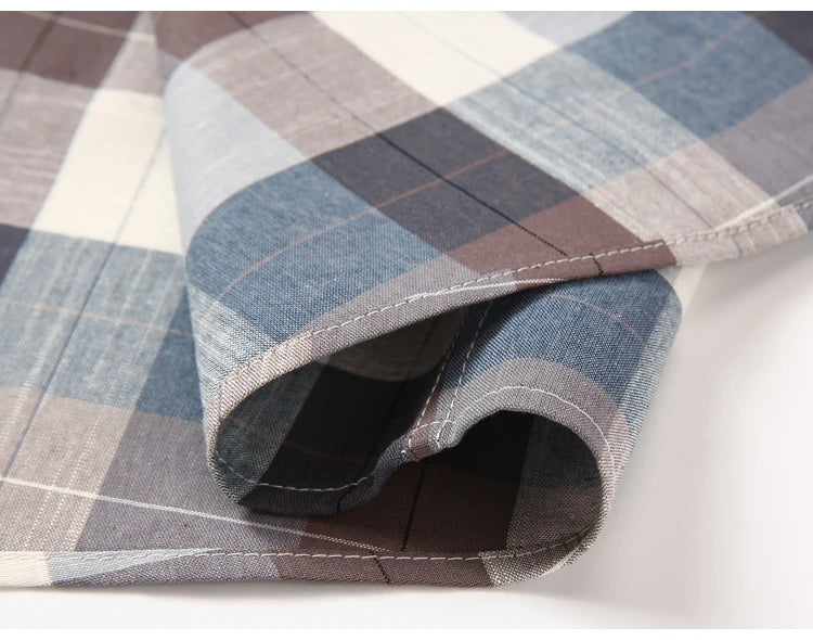 Men's Trendy Striped Lapel Collar Design Cotton Dress Shirts, Long Sleeve Casual Button Up Commuter Shirt For Spring/Fall