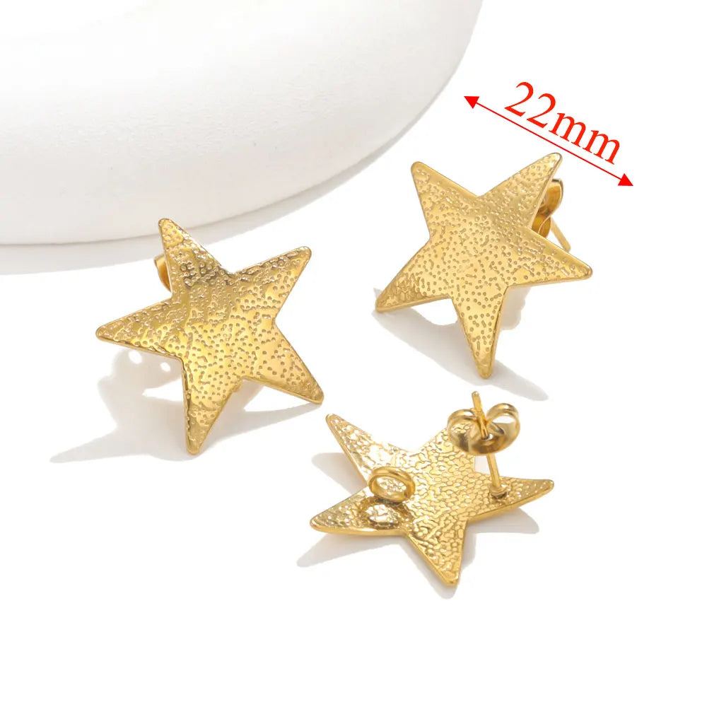 10pcs PVD Gold Plated Stainless Steel Earrings Stud Connectors For Jewelry Making DIY Earring Hooks Posts Jewelry Materials Bulk