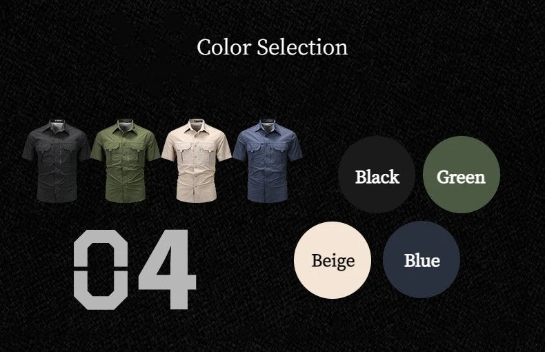 Summer Men Short Sleeve Shirt Men Breathable Tactical Work Shirt Tops Outdoor Casual Quick Dry Multi-pocket Camping Cargo Shirts