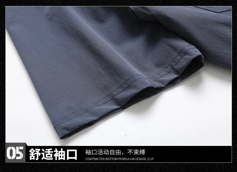 Summer Men Short Sleeve Shirt Men Breathable Tactical Work Shirt Tops Outdoor Casual Quick Dry Multi-pocket Camping Cargo Shirts