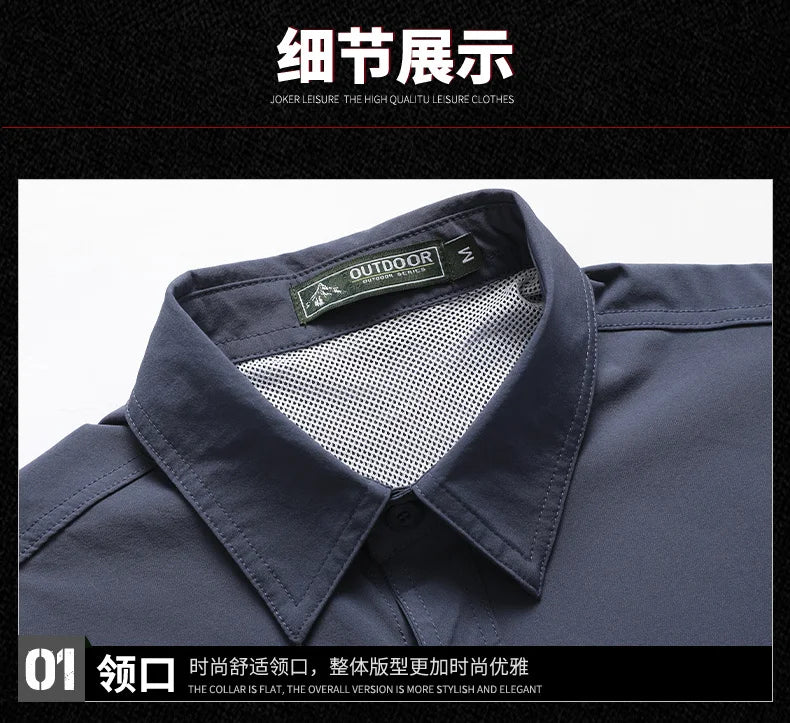 Summer Men Short Sleeve Shirt Men Breathable Tactical Work Shirt Tops Outdoor Casual Quick Dry Multi-pocket Camping Cargo Shirts
