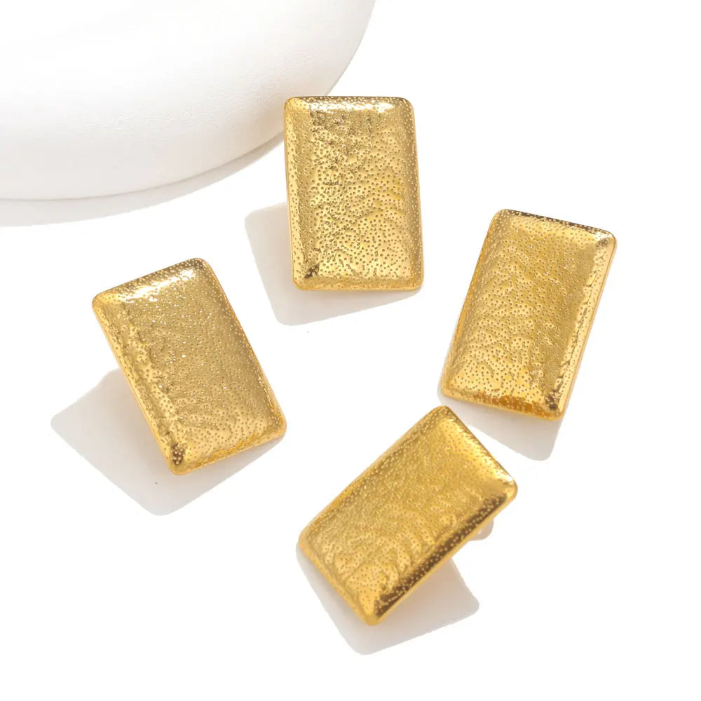 10pcs PVD Gold Plated Stainless Steel Earrings Stud Connectors For Jewelry Making DIY Earring Hooks Posts Jewelry Materials Bulk