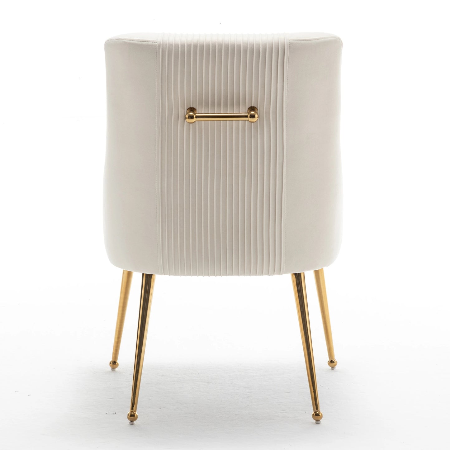 Set of 4 Velvet Dining Chair Covers, Soft Cushion with Golden Metal Legs, Modern Ergonomic Chairs for Kitchen, Living Room, and Restaurants