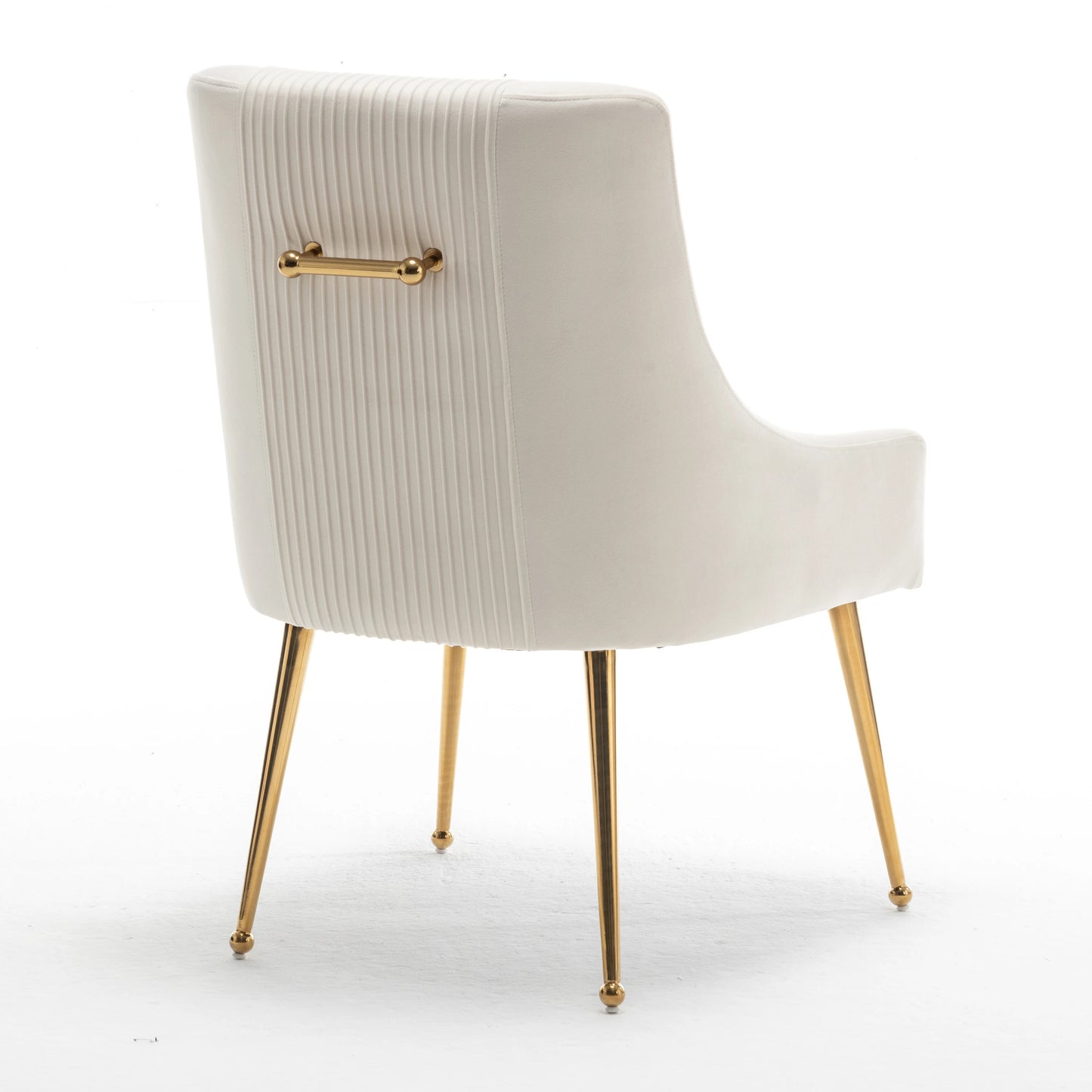 Set of 4 Velvet Dining Chair Covers, Soft Cushion with Golden Metal Legs, Modern Ergonomic Chairs for Kitchen, Living Room, and Restaurants