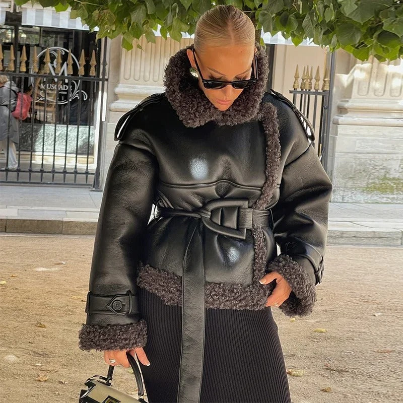 LuxePatch Vintage Sheepskin Coat