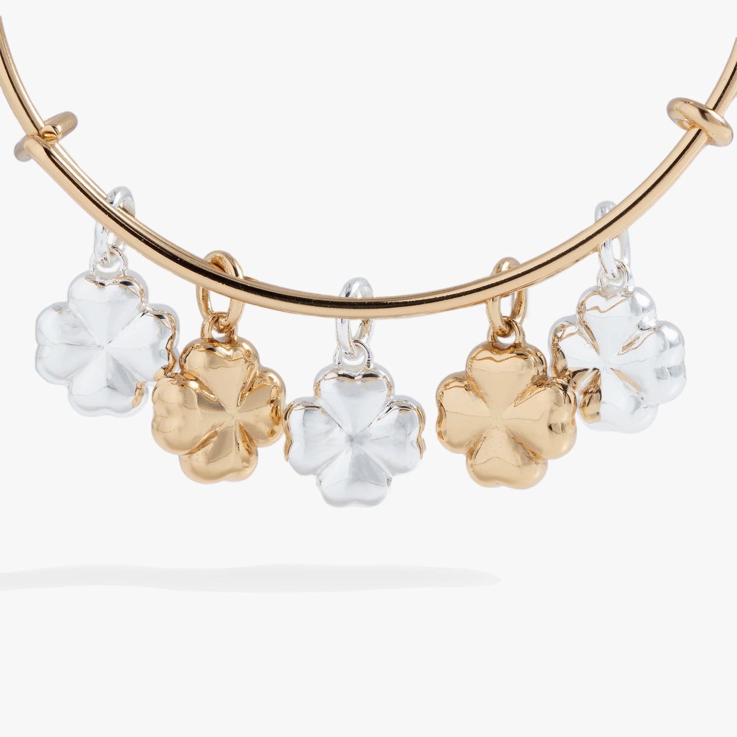 Puffy Clover Multi-Charm Bangle
