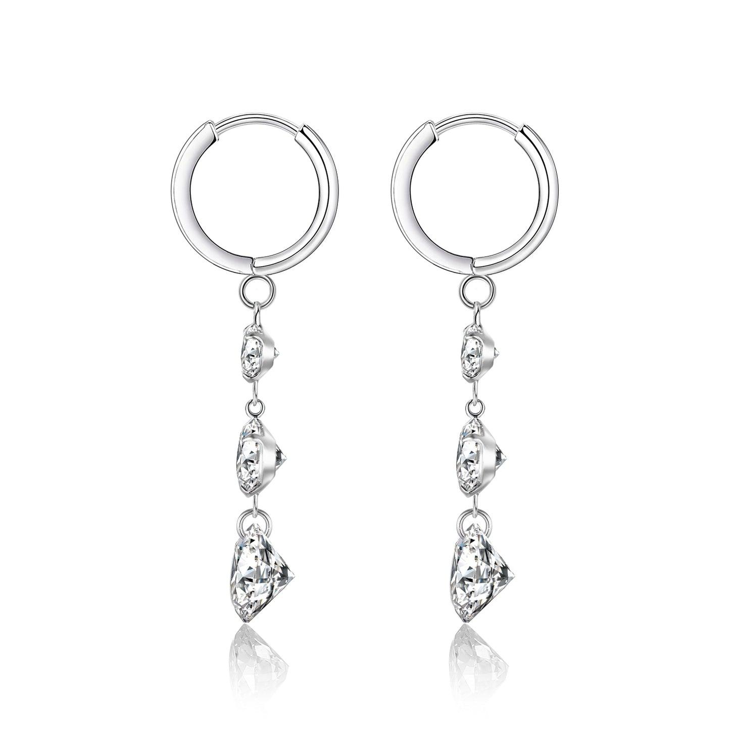 Top-quality Moissanite Luxury And Fashionable Light Luxury Jewelry Silver Stud Earrings S925 Silver Plated Platinum