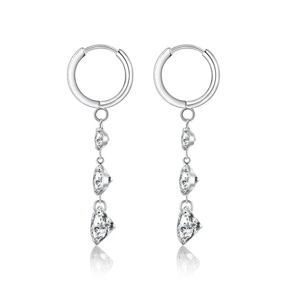 Top-quality Moissanite Luxury And Fashionable Light Luxury Jewelry Silver Stud Earrings S925 Silver Plated Platinum