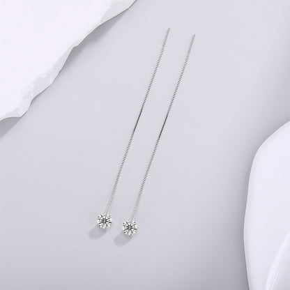 Top-quality Moissanite Luxury And Fashionable Light Luxury Jewelry Silver Stud Earrings S925 Silver Plated Platinum