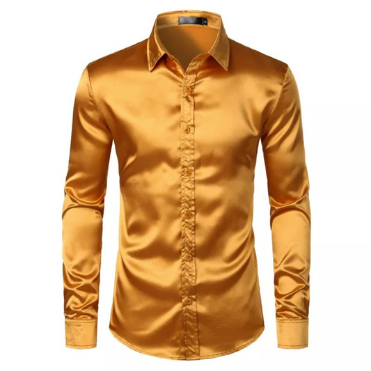 Luxury Silk Satin Dress Shirt