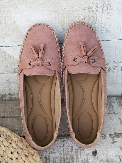 Women's Round Head Loafers Fashion Non-slip Soft Comfortable Flats Shoes