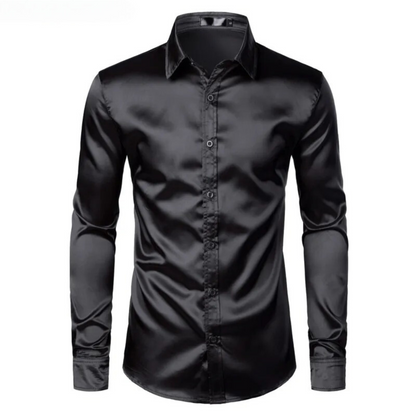 Luxury Silk Satin Dress Shirt