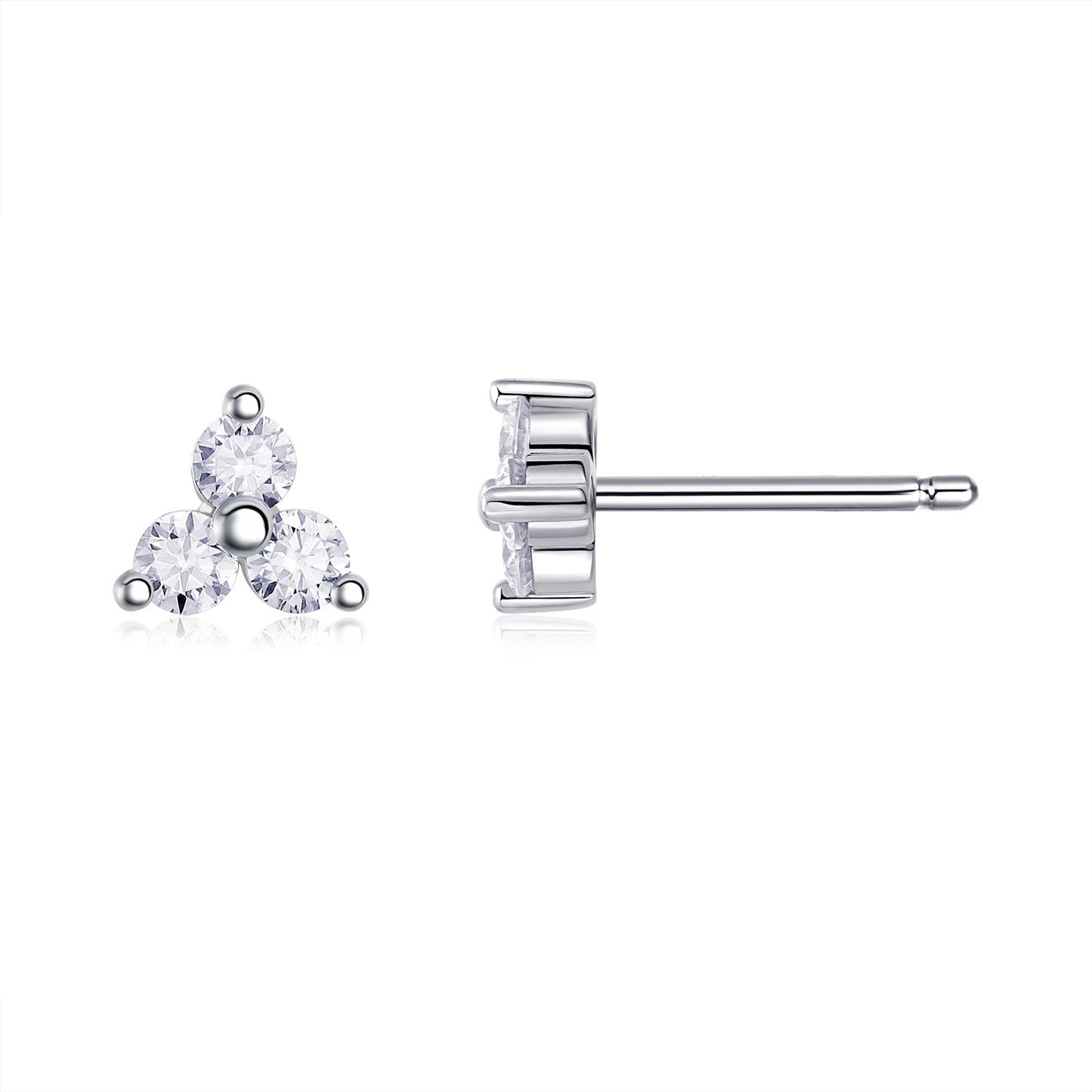 Top-quality Moissanite Luxury And Fashionable Light Luxury Jewelry Silver Stud Earrings S925 Silver Plated Platinum