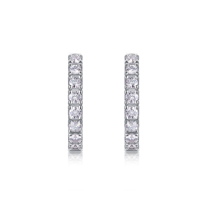 Top-quality Moissanite Luxury And Fashionable Light Luxury Jewelry Silver Stud Earrings S925 Silver Plated Platinum
