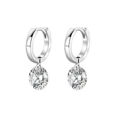 Top-quality Moissanite Luxury And Fashionable Light Luxury Jewelry Silver Stud Earrings S925 Silver Plated Platinum
