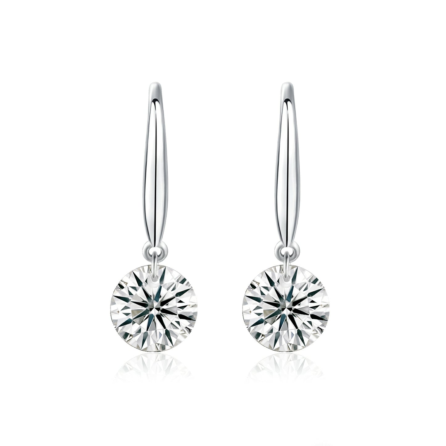 Top-quality Moissanite Luxury And Fashionable Light Luxury Jewelry Silver Stud Earrings S925 Silver Plated Platinum