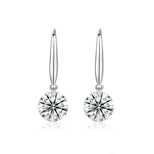 Top-quality Moissanite Luxury And Fashionable Light Luxury Jewelry Silver Stud Earrings S925 Silver Plated Platinum