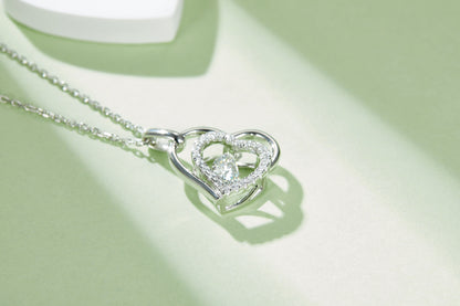 Set With Top-quality Moissanite, This Luxurious And Fashionable Light Luxury Trend Jewelry Necklace Pendant Is Made Of S925 Silver Electroplated With Platinum