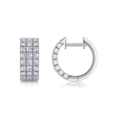Top-quality Moissanite Luxury And Fashionable Light Luxury Jewelry Silver Stud Earrings S925 Silver Plated Platinum