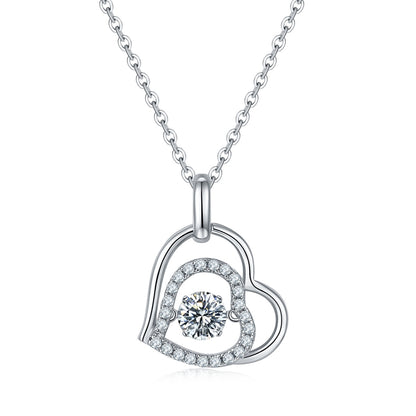 Set With Top-quality Moissanite, This Luxurious And Fashionable Light Luxury Trend Jewelry Necklace Pendant Is Made Of S925 Silver Electroplated With Platinum