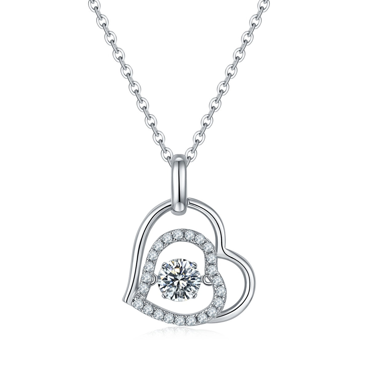 Set With Top-quality Moissanite, This Luxurious And Fashionable Light Luxury Trend Jewelry Necklace Pendant Is Made Of S925 Silver Electroplated With Platinum