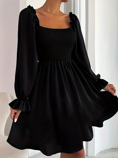 Women's Casual Long-Sleeve Slim Fit Dress – Lightweight Autumn Fashion Outfit