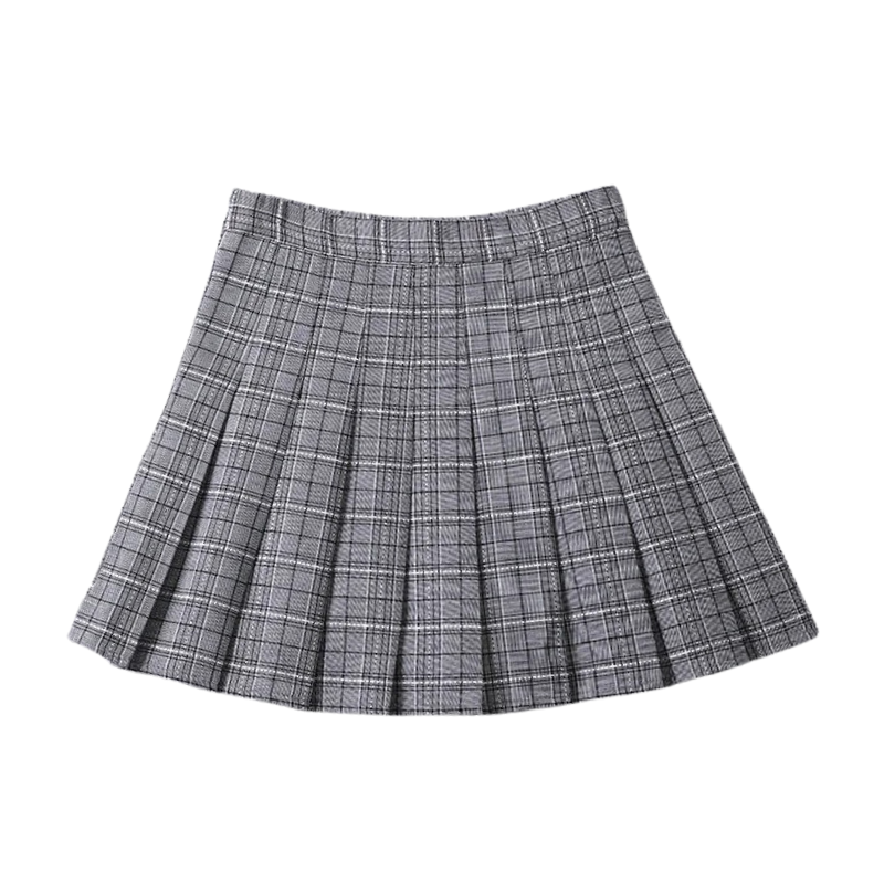 Preppy Aesthetic Plaid Pleated A-Line Mini Skirt