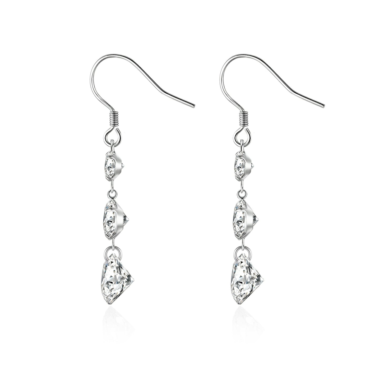 Top-quality Moissanite Luxury And Fashionable Light Luxury Jewelry Silver Stud Earrings S925 Silver Plated Platinum