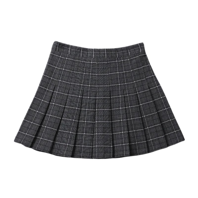 Preppy Aesthetic Plaid Pleated A-Line Mini Skirt