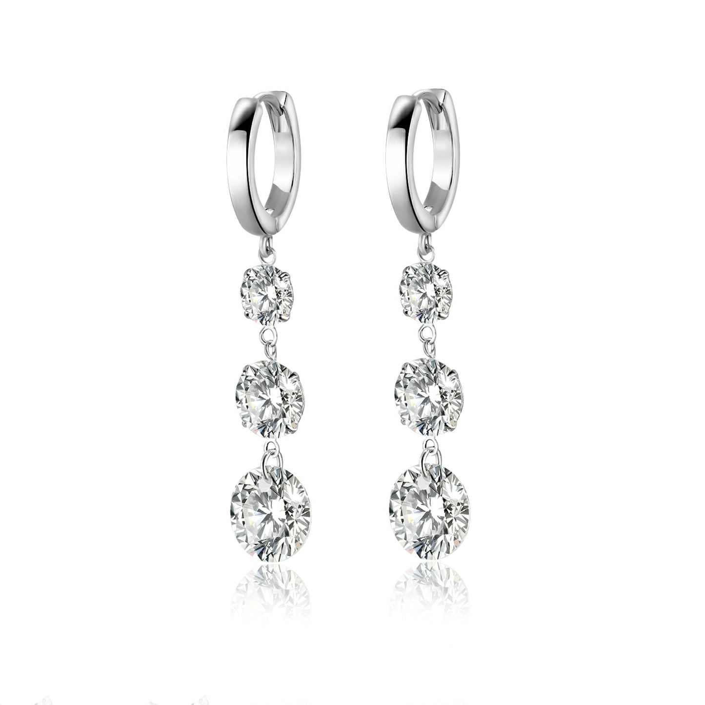Top-quality Moissanite Luxury And Fashionable Light Luxury Jewelry Silver Stud Earrings S925 Silver Plated Platinum