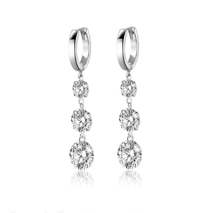 Top-quality Moissanite Luxury And Fashionable Light Luxury Jewelry Silver Stud Earrings S925 Silver Plated Platinum