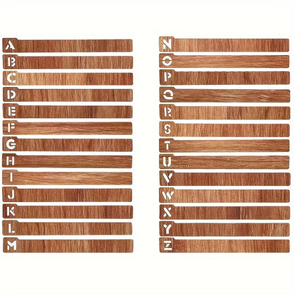 26-Pack Wooden Vinyl Record Dividers A-Z, Horizontal & Vertical - Artistic Vinyl Record Accessories - Light Brown - For Music Lovers & Collectors - Organize Vinyl Records, CDs, DVDs - Perfect Gift for Music Enthusiasts