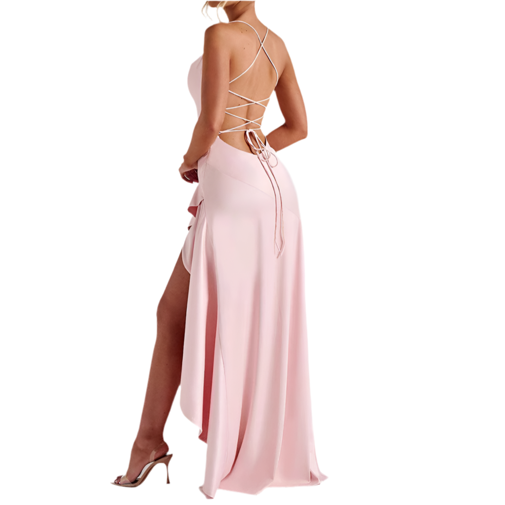 Women's Backless Ruffle Dress