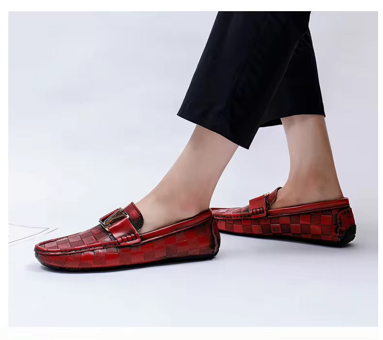 Checkered Crocodile Loafers