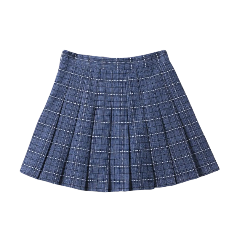 Preppy Aesthetic Plaid Pleated A-Line Mini Skirt