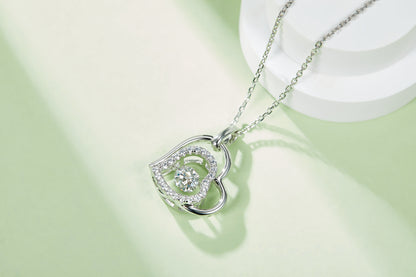Set With Top-quality Moissanite, This Luxurious And Fashionable Light Luxury Trend Jewelry Necklace Pendant Is Made Of S925 Silver Electroplated With Platinum
