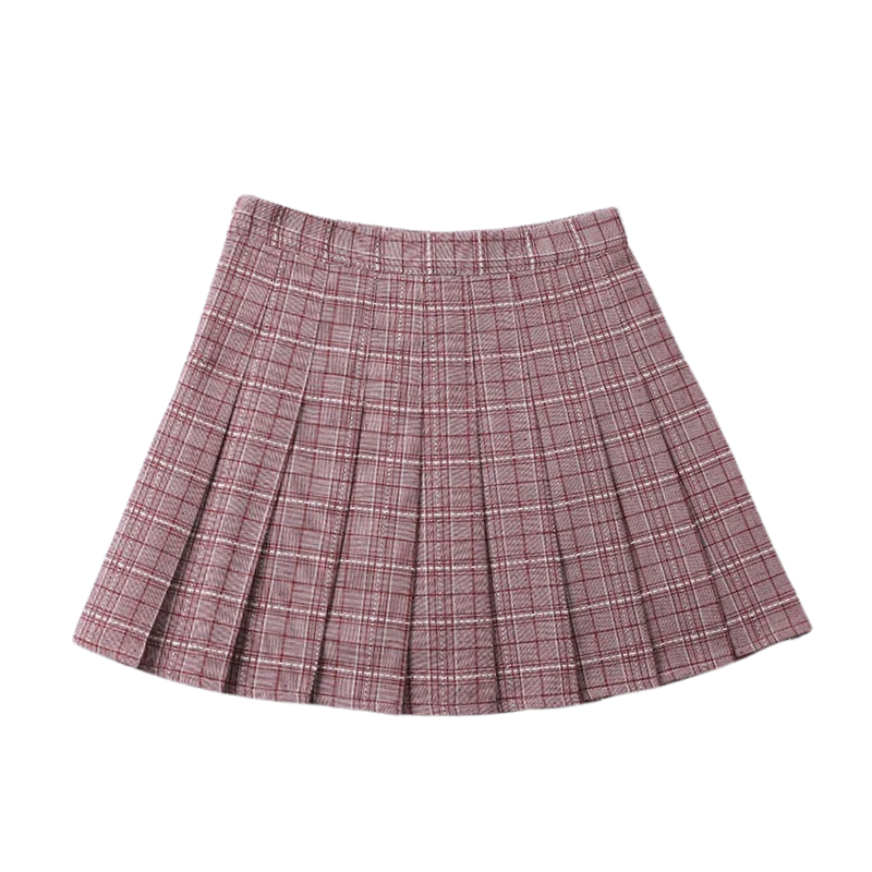 Preppy Aesthetic Plaid Pleated A-Line Mini Skirt