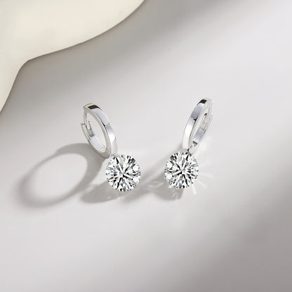 Top-quality Moissanite Luxury And Fashionable Light Luxury Jewelry Silver Stud Earrings S925 Silver Plated Platinum