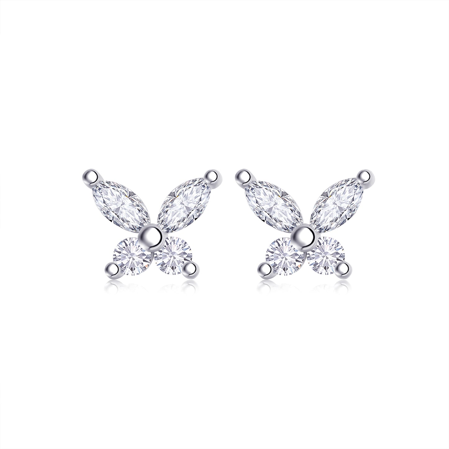 Top-quality Moissanite Luxury And Fashionable Light Luxury Jewelry Silver Stud Earrings S925 Silver Plated Platinum