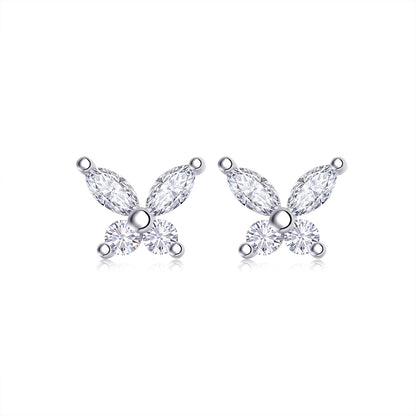 Top-quality Moissanite Luxury And Fashionable Light Luxury Jewelry Silver Stud Earrings S925 Silver Plated Platinum